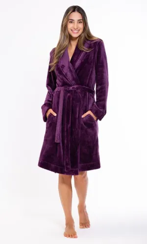 Women Fleece Bathrobe for Women, Comfy Women's Robe Short - Shawl