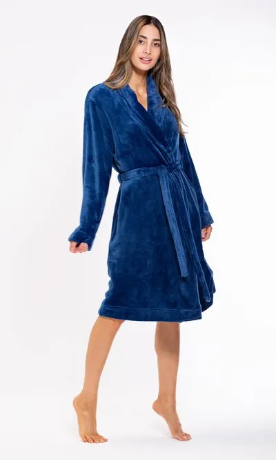 Women Fleece Bathrobe for Women, Comfy Women's Robe Short - Shawl