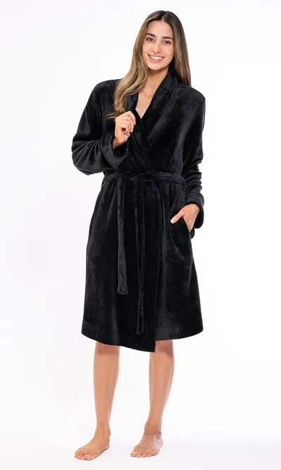 Women Fleece Bathrobe for Women, Comfy Women's Robe Short - Shawl