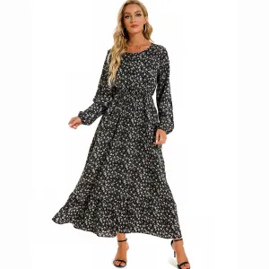 Women's Floral Print Chiffon Midi Dress